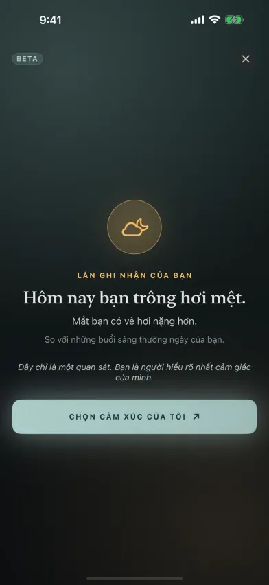Kết quả kiểm tra khuôn mặt trong Moments, một lần ghi nhận bằng camera ở bản beta cho biết hôm nay bạn trông mệt hơn một chút so với những buổi chiều thường ngày.
